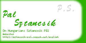 pal sztancsik business card